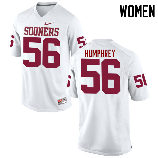 Women Oklahoma Sooners #56 Creed Humphrey College Football Jerseys Game-White